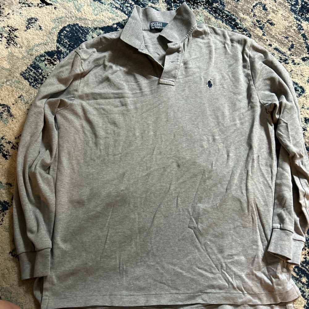 Ralph Lauren Gray Long Sleeve Polo Shirt